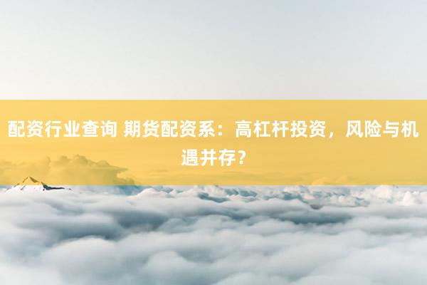 配资行业查询 期货配资系：高杠杆投资，风险与机遇并存？
