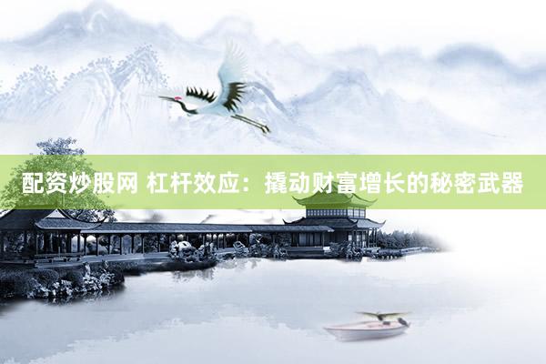 配资炒股网 杠杆效应：撬动财富增长的秘密武器
