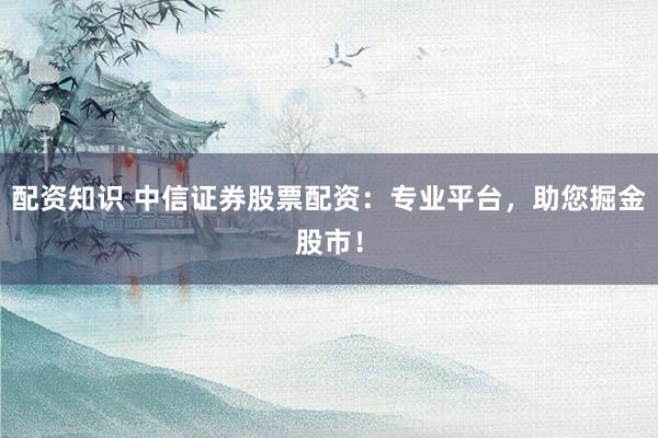 配资知识 中信证券股票配资：专业平台，助您掘金股市！