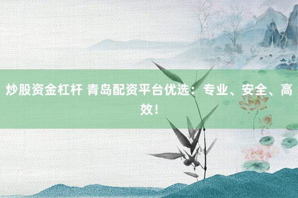 炒股资金杠杆 青岛配资平台优选：专业、安全、高效！