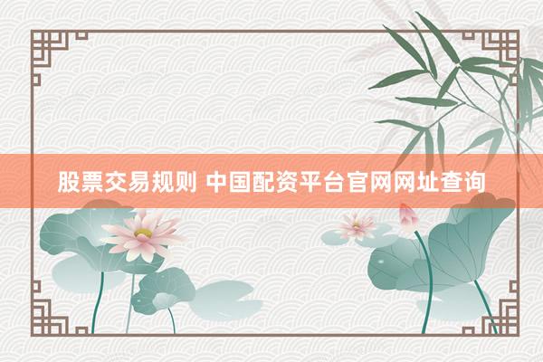 股票交易规则 中国配资平台官网网址查询